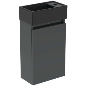 IDEAL STANDARD - Eurovit+ Skříňka s umývátkem, 55x35x20 cm, 1 dvířka, tmavě šedá/hedvábná černá R0578TI