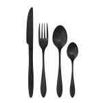 MADAM STOLTZ Sada příborů z nerezové oceli Black – set 4 ks, černá barva, kov