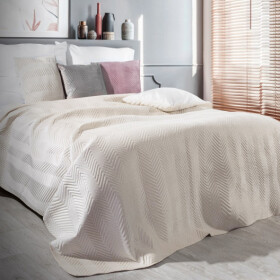 DumDekorace DumDekorace Kvalitní oboustranný přehoz na postel krémové barvy Šířka: 230 cm | Délka: 260 cm