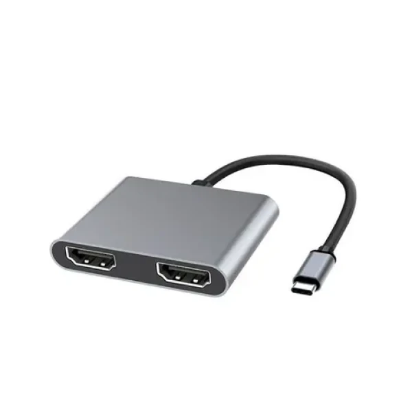 MicroConnect adaptér USB-C (M) - 2x HDMI (F) 0.15m šedá (USB3.1CHDMIX2)