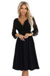 Elegantní midi šaty 657-1 černé - Numoco L