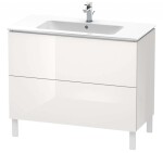 DURAVIT - L-Cube Umyvadlová skříňka 86x102x48 cm, 2 zásuvky, lesklá bílá LC662702222