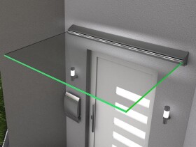 Vchodová stříška Guttavordach LED stříbrná / čirá, rozměry stříšky 160 × 100 cm