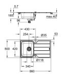 GROHE - Dřezy Dřez K500, 86x50 cm, kartáčovaná nerez 31571SD1