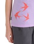 ICEBREAKER Wmns Tech Lite II SS Scoop Tee Swarming Shapes, Purple Gaze velikost: XS