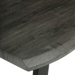 Stůl jídelní, 140x80x75 cm, MDF deska, dekor šedý dub, kovová nohy ve tvaru U, černý matný lak