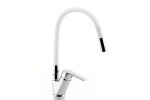NOVASERVIS - Dřezová baterie s bílým flexi ramenem Metalia 54, chrom 54014F,0B
