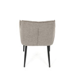 Židle jídelní, hnědá vodoodpudivá látka, černý matný lak, kovové nohy