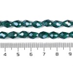 Skleněný korálek - kapka - zelená - 15 x 10 mm - 1 ks