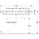 GEBERIT - Xeno 2 Umyvadlo, 1200x480 mm, s KeraTect, bílá 500.550.01.1