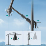 Zahradní slunečník, šedý, kov, ASL-E1116 GREY