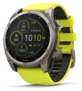 Garmin fenix 8 51mm titanová žlutá/grafitová / Chytré hodinky / GPS / 1.4" d. displej / BT / WiFi / voděodolné (010-02907-21)