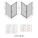 CERANO - Sprchový kout Porte L/P - 8 mm - černá matná, grafitové sklo - 100x90x195 - otočný CER-8050BD7487