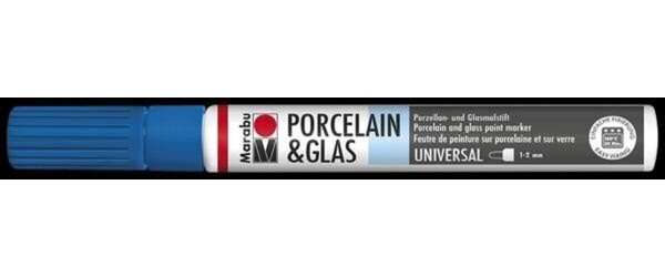 Marabu Popisovač na sklo/porcelán 1-2 mm - modrý