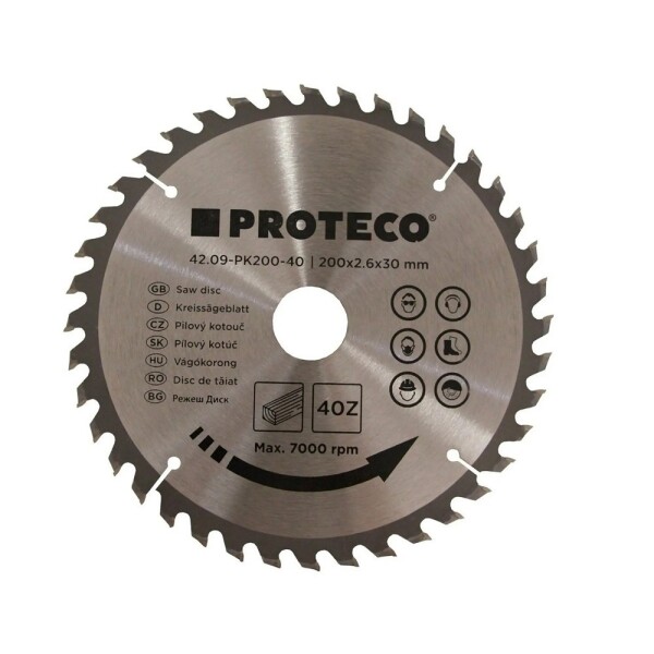 Kotouč pilový SK 200 x 2.6 x 30 40z + redukce 30/20 mm 42.09-PK200-40