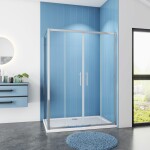 H K - Obdélníkový sprchový kout SYMPHONY D4 160 × 70 s posuvnými dveřmi, chrom SE-SYMPHONYD416070