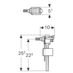 GEBERIT napouštěcí ventil, boční, 3/8"-1/2" 136.702.00.3