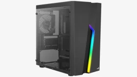 AeroCool Bolt Mini černá / PC skříň / Micro ATX / 1x USB 3.0 / 2x USB 2.0 / Bez zdroje / průhledná bočnice (AEROPGSBOLTMINI-BK-R)