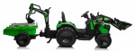 Mamido Dětský elektrický traktor bagr s přívěsem Strong RC EVA kola 12V10Ah zelený