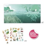 Djeco Djeco, DJ08953, opakovaně snímatelné samolepky s panoramatickými obrázky, Podmořské dobrodružství, 52 ks