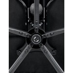 Křeslo kancelářské, šedá ekokůže, kovový kříž, kolečka na tvrdé podlahy