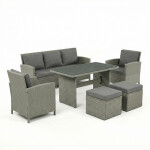 Zahradní sestava 140x70x60cm, polyratan, šedá, AZS-A1719 GREY