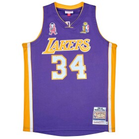 Mitchell & Ness Pánský dres Los Angeles Lakers NBA Shaquille O'Neal #34 2001-02 Authentic - Fialová Velikost: L