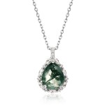 Stříbrný dvojitý náhrdelník Cristy 1 ct MOISSANITE + CERTIFIKÁT, Stříbrná 40 cm + 5 cm (prodloužení) certifikát GRA, hadřík na čištění stříbra, dárková krabička