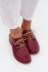 Dámské kožené elegantní šněrovací polobotky Zazoo 4238 bordó 39
