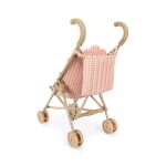 Konges Sløjd Panenka s kočárkem Poppy Doll Pink Check, růžová barva, kov, plast, textil