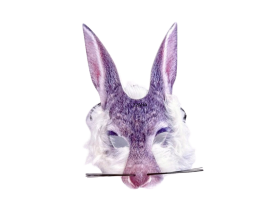 Dovoz Maska zajíc s chlupy - polomaska na gumičku