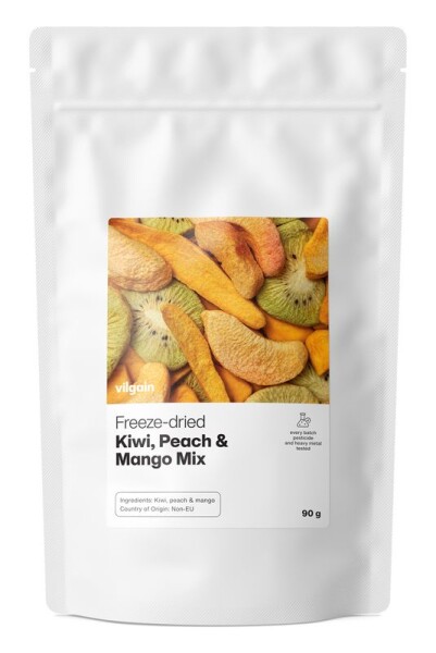 Vilgain Mix lyofilizovaného kiwi, broskví a manga – 90 g