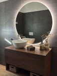 Kielle - Idolio Zrcadlo s LED osvětlením a vyhříváním, průměr 100 cm 50324071