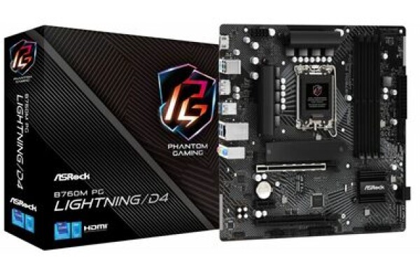 ASRock B760M PG Lightning/D4 / LGA 1700 / 4x DDR4 / 2x PCIex16 / mATX (90-MXBLY0-A0UAYZ)