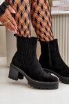 Dámské botky na podpatku z eko semiše zateplené černé Nevitas 38