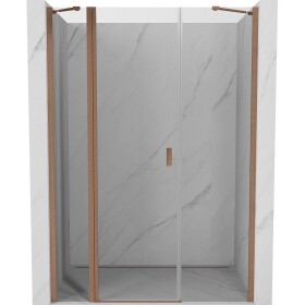 MEXEN/S - Mist sprchové dveře křídlové 160, transparent, měď kartáčovaná 8A4-160-001-65-00