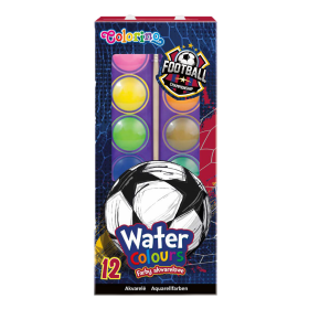 Colorino vodové barvy - Football, se štětcem, 12 barev