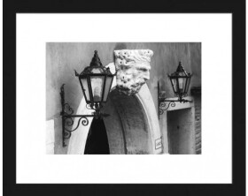Rámovaný obraz Lampy 20x25 cm, černobílý