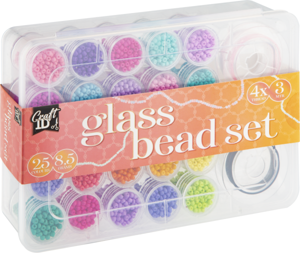 Velká sada skleněných korálků 25 barev - Craft Creative