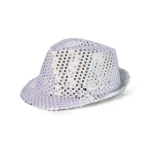 Rappa Klobouk disco stříbrný s LED světlem pro dospělé