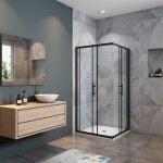 H K - Sprchový kout SIMPLE BLACK 100x90 L/P varianta, rohový vstup SE-SIMPLEBL10090
