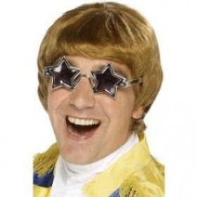 Smiffys.com Paruka Star Men 70. léta hnědá + brýle