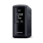 CyberPower VP1000ELCD černá / Záložní zdroj UPS / 1000 VA / 550 W / LCD displej / 4x zásuvka / USB (VP1000ELCD)