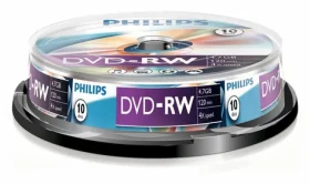 Philips DVD-RW 4,7 GB / Optické médium / 4x / 10 ks / Spindl (DN4S4B10F/00)