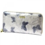 Luxusní dámská kožená lakovaná peněženka Gregorio Percis, stříbrná