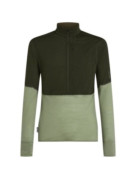 ICEBREAKER Mens Mer 200 Realfleece Descender LS Half, Dark Loden/Lichen/Cb velikost: XXL