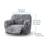 Bielastické potahy MARMO šedé relaxační křeslo (š. 70 - 90 cm)