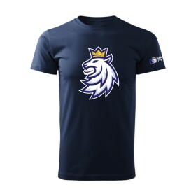 STŘÍDA SPORT Pánské Tričko logo lev Český hokej navy Velikost: