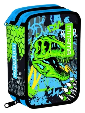 MITAMA Triplo Dinosaurus / Školní penál / třípatrový / 47 ks školních potřeb (64860)