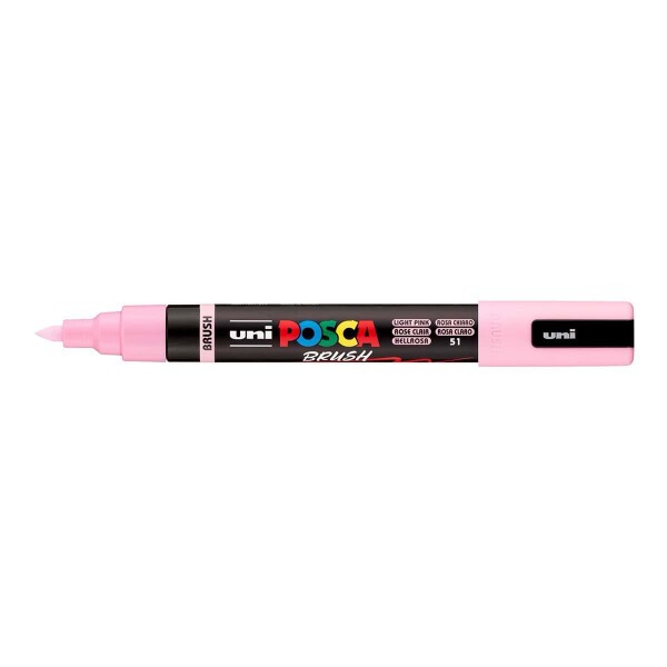 Uni Posca PC-5BR světle růžový 51, štětcový hrot 1-4 mm